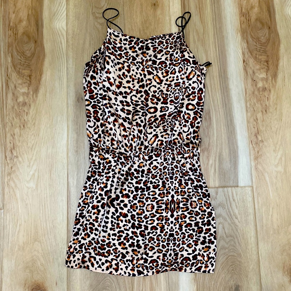💥5 for $18💥 Topshop Satin Slip Dress Size 8 Cheetah Print